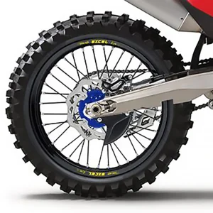 HAAN WHEELS Compleet Achterwiel 17x4,50x36T Zwarte Velg/Blauw Naaf/Zwart Spaken/Zilveren Spaaknippels