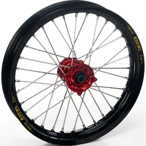 HAAN WHEELS Compleet Voorwiel 17x1,40x32T Zwart Velg/Rood Naaf/Zilver Spaken/Zilver Spaaknippels
