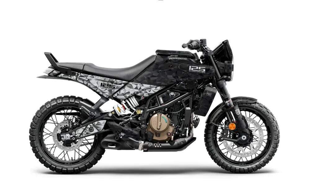 Husqvarna 125/250 Svartpilen GRAPHICS - "Polyatomic" (Zwart/Grijs)