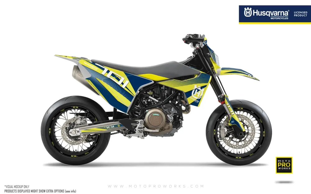 Husqvarna 701 Enduro Graphics - "Featherlight" (Geel/Blauw)