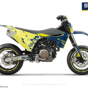 Husqvarna 701 Enduro Graphics - "Flake" (Geel/Blauw)