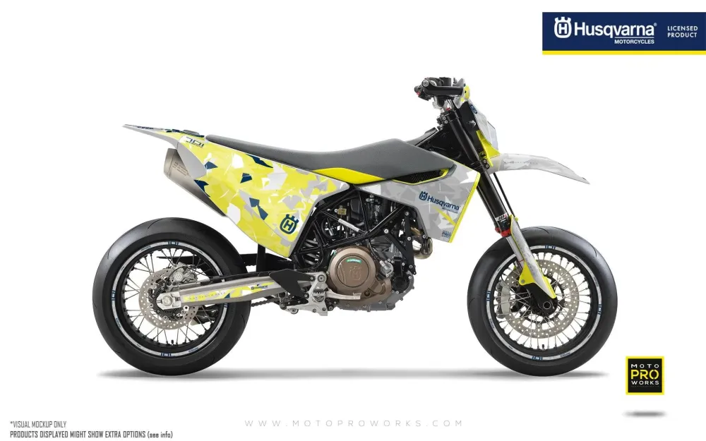 Husqvarna 701 Enduro Graphics - "Flake" (Grijs/Geel)