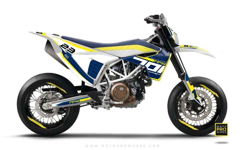 Husqvarna 701 Enduro Graphics - "SEVENOH" (Blauw/Wit)