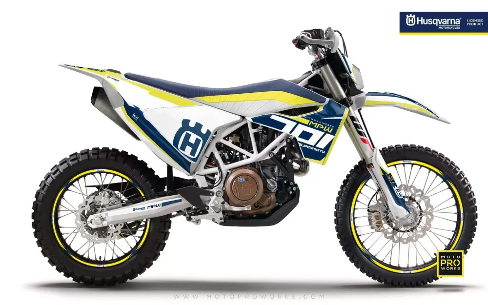 Husqvarna 701 Enduro Graphics - "SEVENOHONE" (Blauw/wit)