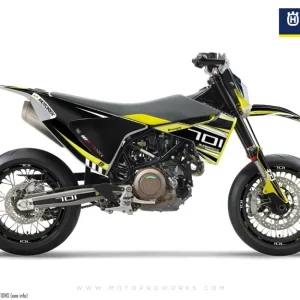 Husqvarna 701 Enduro Graphics - "Vortex" (Zwart/Geel)