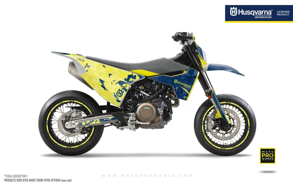 Husqvarna 701 GRAPHICS - "Flake" (Geel/Blauw)