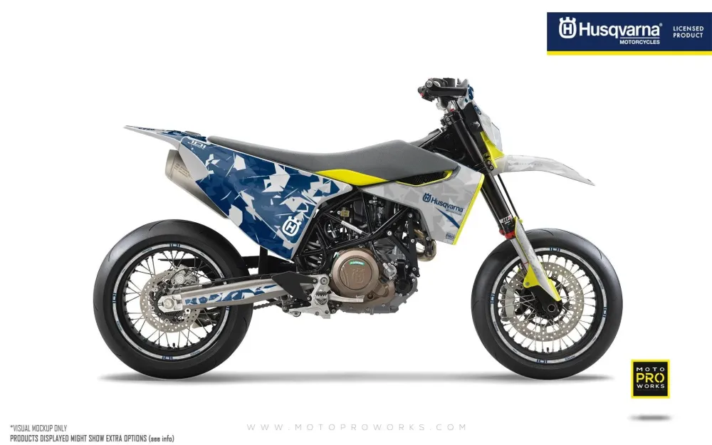 Husqvarna 701 GRAPHICS - "Flake" (Grijs/Blauw)