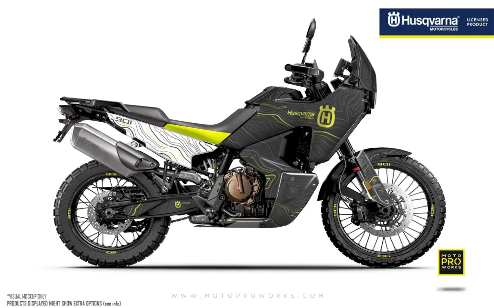 HUSQVARNA Norden 901 GRAPHICS - "Topography" (Grijs/Wit)