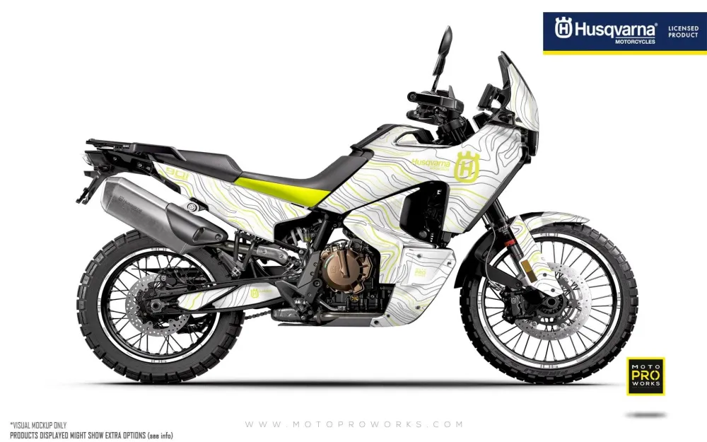 HUSQVARNA Norden 901 GRAPHICS - "Topography" (Wit/Geel)
