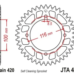 Rear sprocket JT SPROCKETS Aluminium Standard - 420