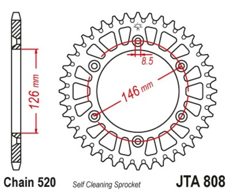Rear sprocket JT SPROCKETS Aluminium Standard - 520