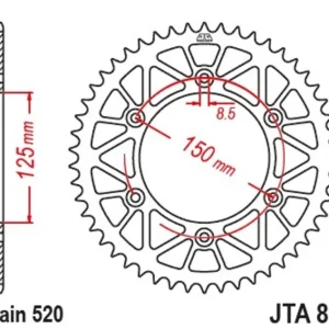 Rear sprocket JT SPROCKETS Aluminium Standard - 520