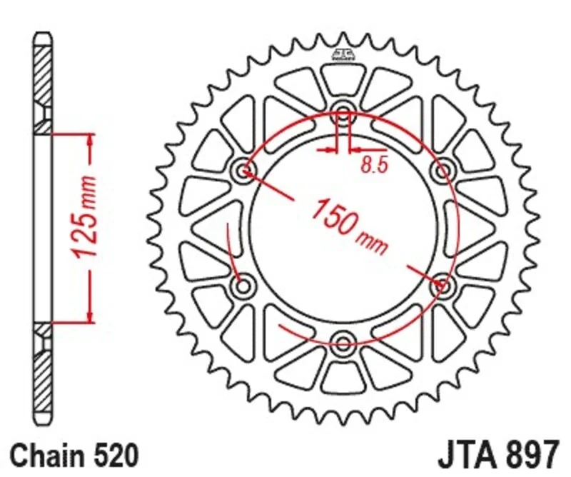 Rear sprocket JT SPROCKETS Aluminium Standard - 520