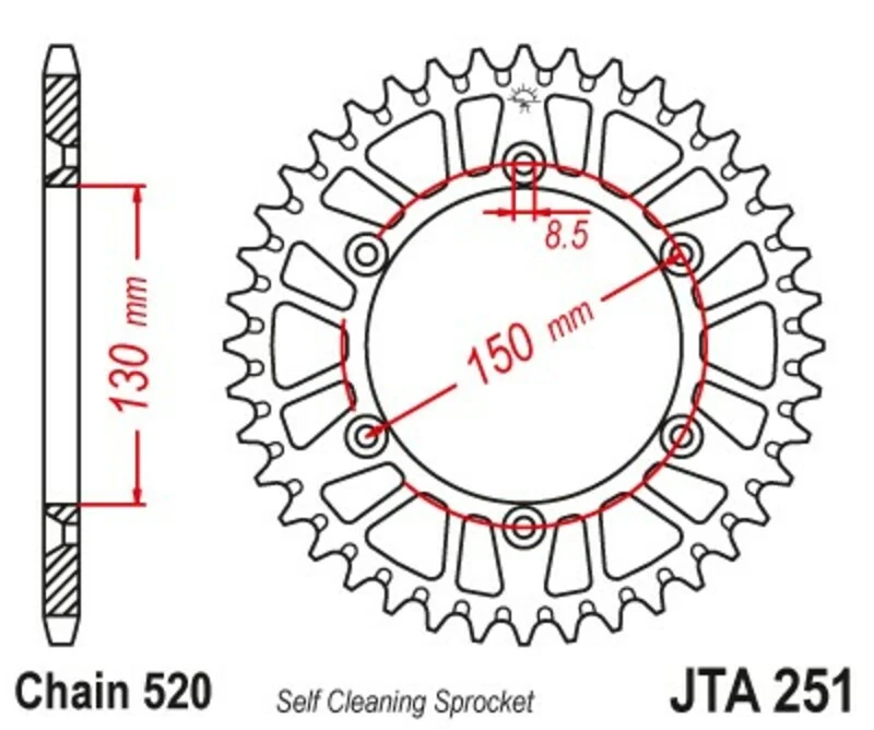 Rear sprocket JT SPROCKETS Aluminium Standard - 520