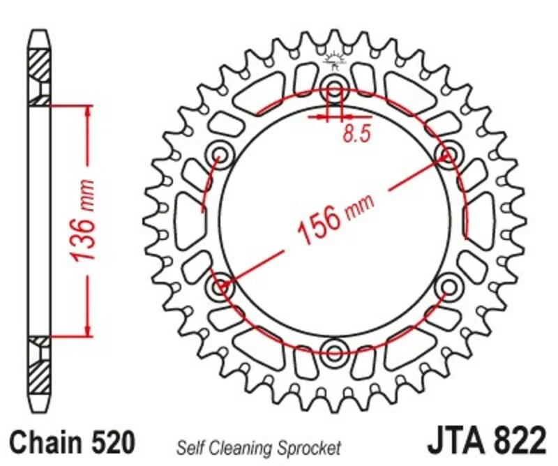 Rear sprocket JT SPROCKETS Aluminium Standard - 520