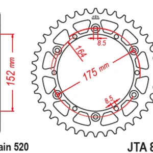 Rear sprocket JT SPROCKETS Aluminium Standard - 520