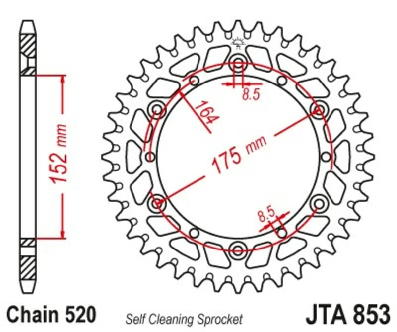 Rear sprocket JT SPROCKETS Aluminium Standard - 520