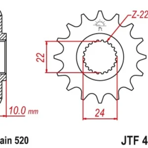 JT SPROCKETS Front Sprocket 16 Teeth Steel Standard 520 Pitch Type 402 BMW F 650 GS