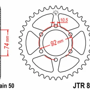 JT SPROCKETS Staal standaard achtertandwiel 856 - 530