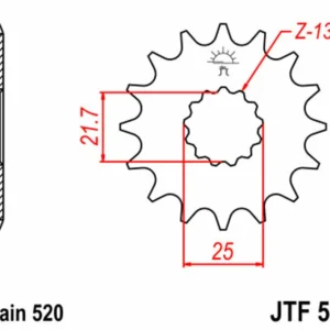 JT SPROCKETS Staal standaard voortandwiel 565 - 520