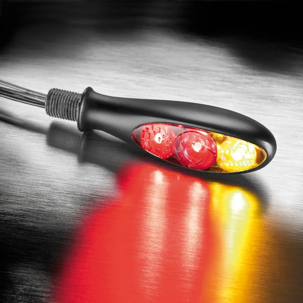 Kellermann Micro S DF Dark 3 1 Mini LED Motorfiets Achterlicht / Richtingaanwijzer
