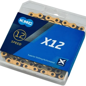 KMC X12 Ti-N ketting 12-speed goud/zwart