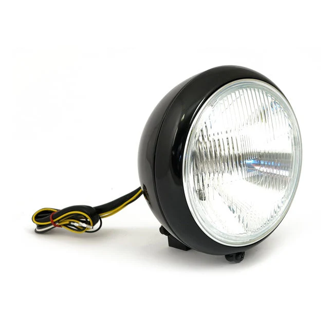 Koplamp 7" Harley FL Style Zwart FLST 86-17
