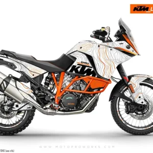KTM 1050 Adventure GRAPHICS - "TOPOGRAPHY" (Wit/Oranje)