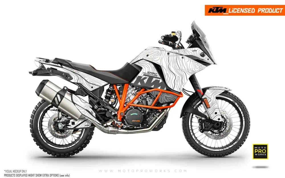 KTM 1090 Adventure GRAPHICS - "TOPOGRAPHY" (Wit)