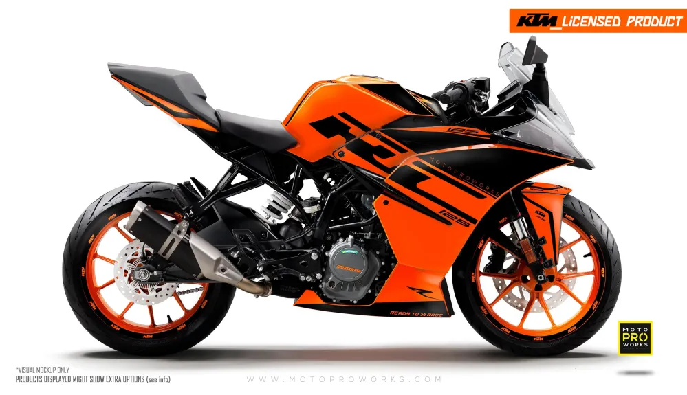KTM RC 125/200/250/390 GRAPHICS - "Torque" (Zwart/Oranje)