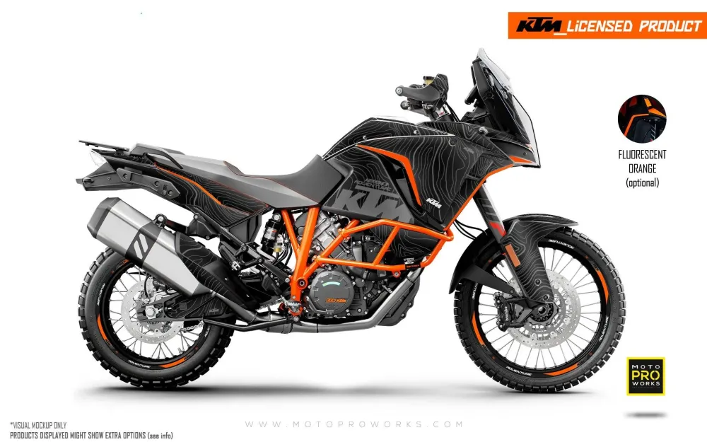 KTM 1290 Super Adventure GRAPHICS - "Topography" (Zwart)