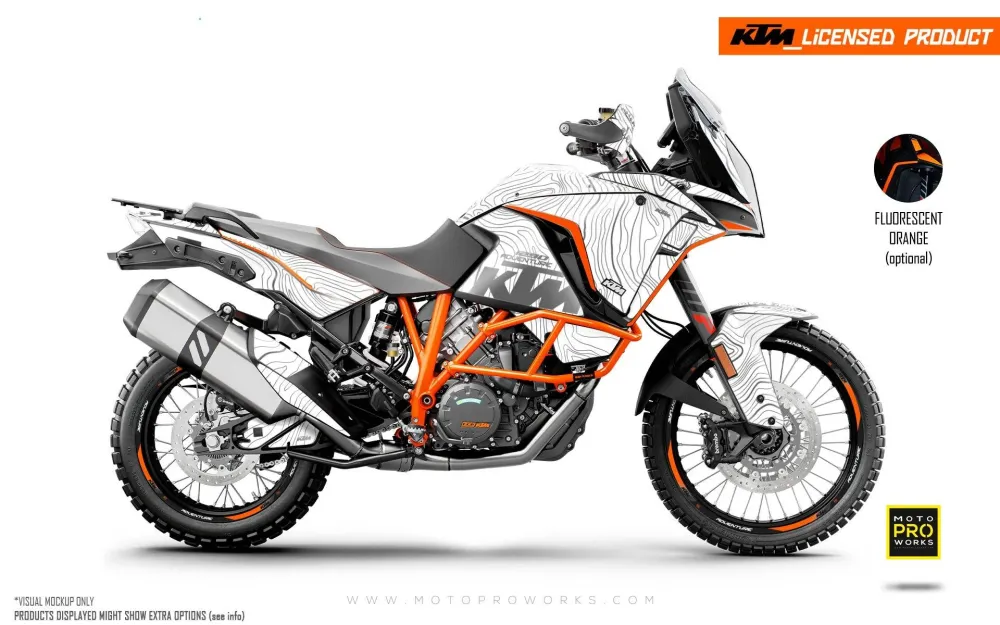 KTM 1290 Super Adventure GRAPHICS - "Topography" (Wit)