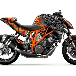 KTM 1290 Super Duke R 2014-2019 GRAPHICS - "Flake" (Zwart/Oranje)