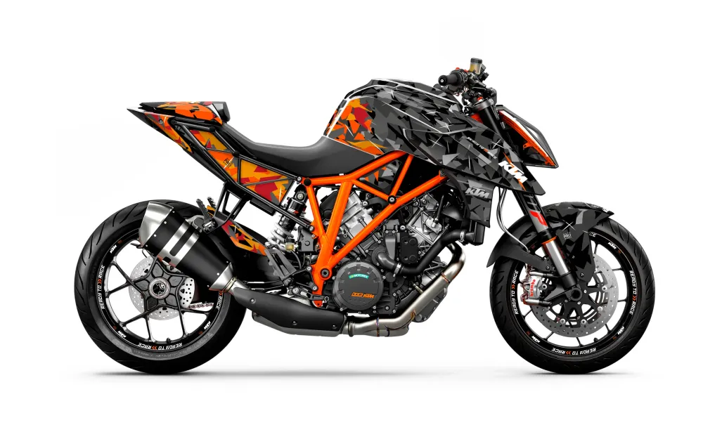 KTM 1290 Super Duke R 2014-2019 GRAPHICS - "Flake" (Zwart/Oranje)