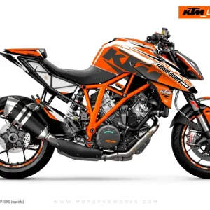 KTM 1290 Super Duke R 2014-2019 GRAPHICS - "Torque" (Wit/Oranje)