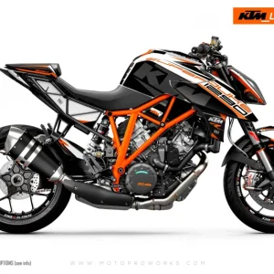 KTM 1290 Super Duke R 2014-2019 GRAPHICS - "Torque" (Wit/Zwart/Oranje)