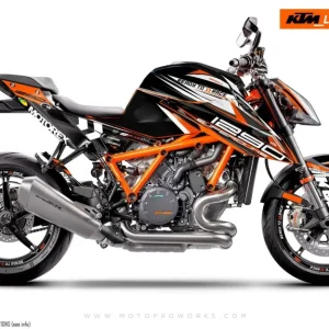KTM 1290 Super Duke R 2020-2023 - "Vortex" (Zwart/Oranje)