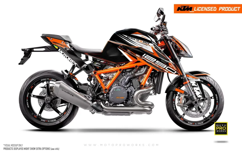 KTM 1290 Super Duke R 2020-2023 - "Vortex" (Zwart/Oranje)
