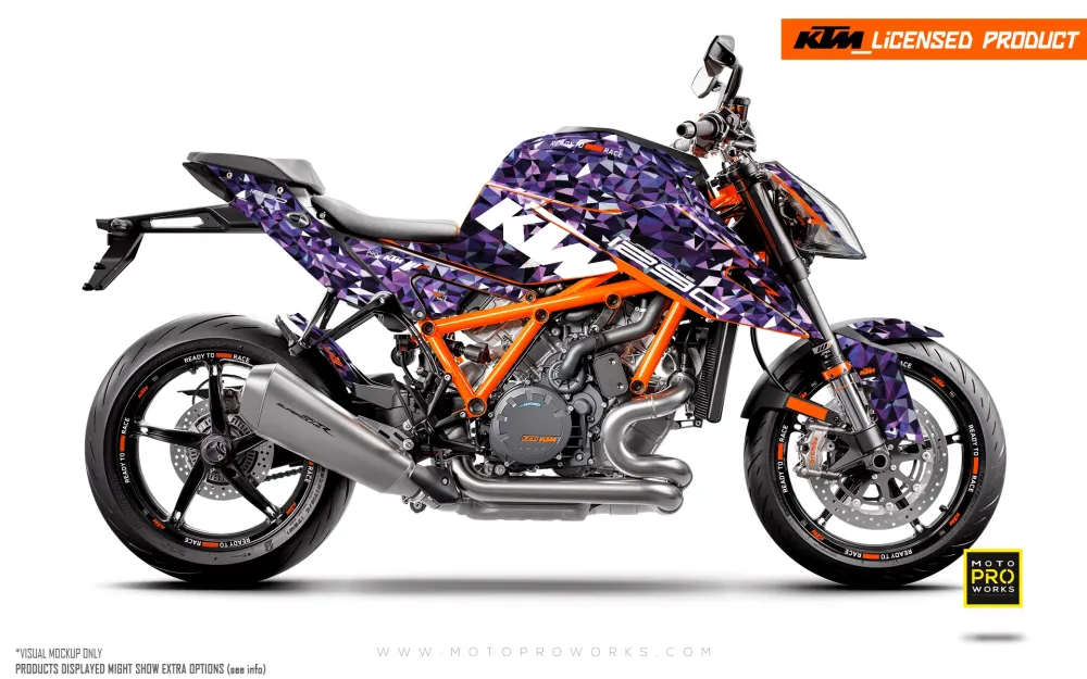 KTM 1290 Super Duke R GRAPHICS - "Polyatomic" (Paars)
