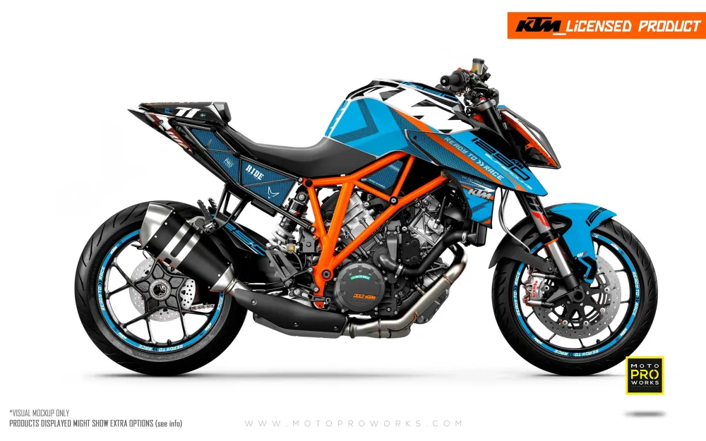 KTM 1290 Super Duke R GRAPHICS - "Rasorblade" (Blauw)