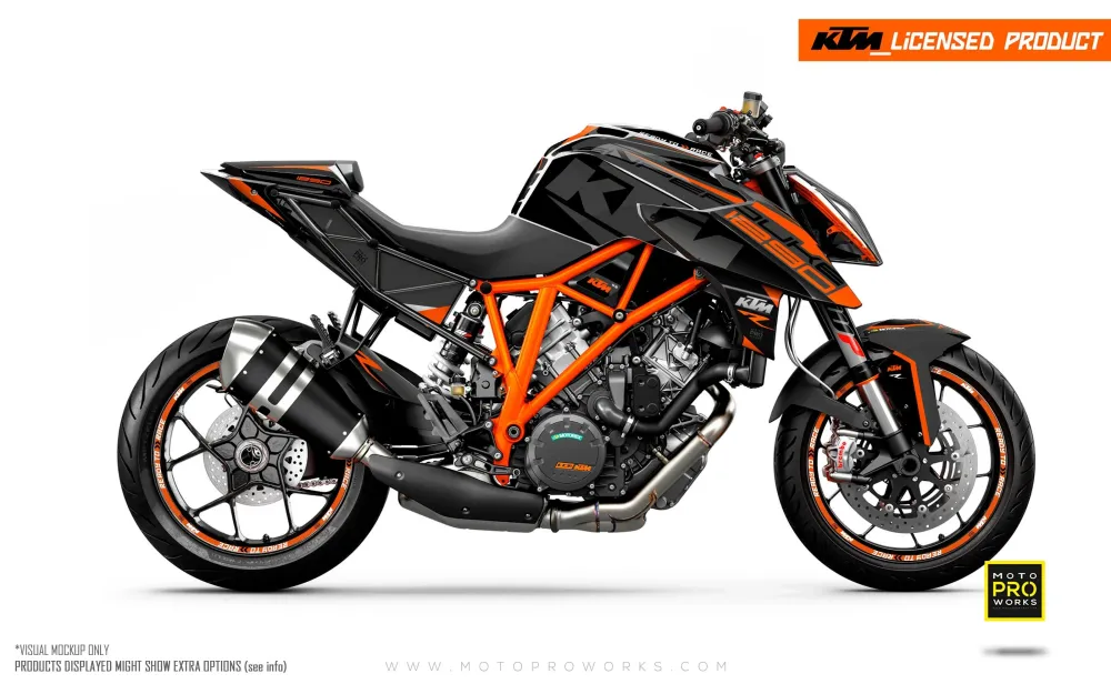 KTM 1290 Super Duke R GRAPHICS - "Torque" (Zwart/Oranje)