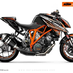 KTM 1290 Super Duke R GRAPHICS - "Vortex" (Zwart/Oranje)