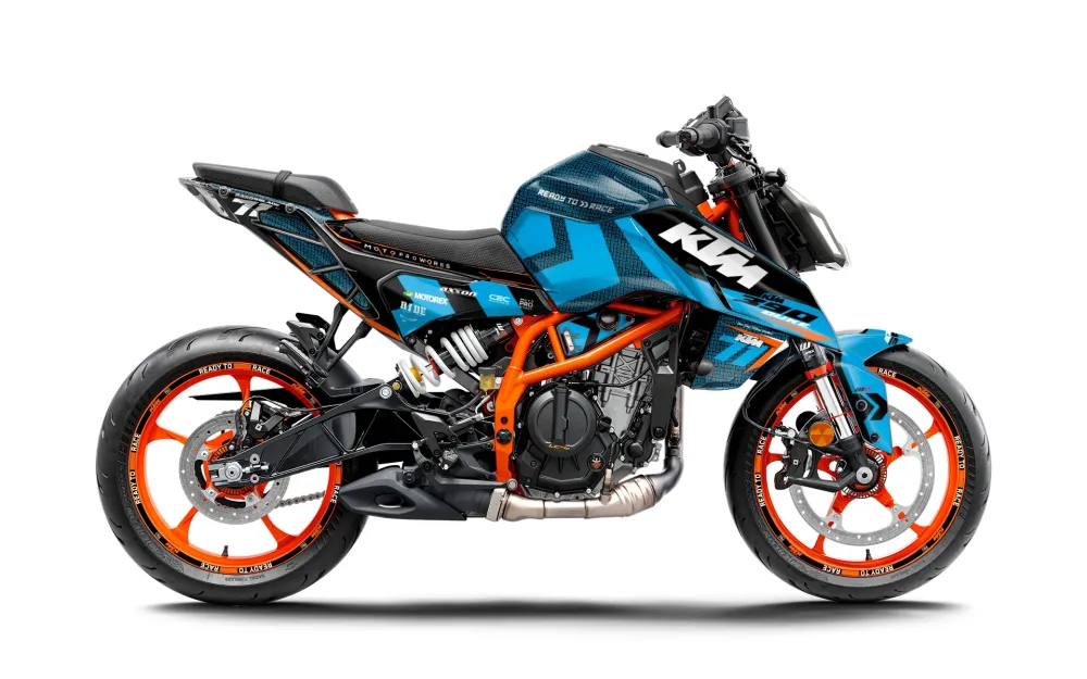KTM 390 Duke 2024-2025 GRAPHICS - "Rasorblade" (Blauw)