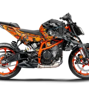 KTM 390 Duke GRAPHICS - "Flake" (Zwart/Oranje)