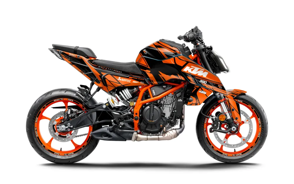 KTM 390 Duke GRAPHICS - "Pulse" (Zwart/Oranje)