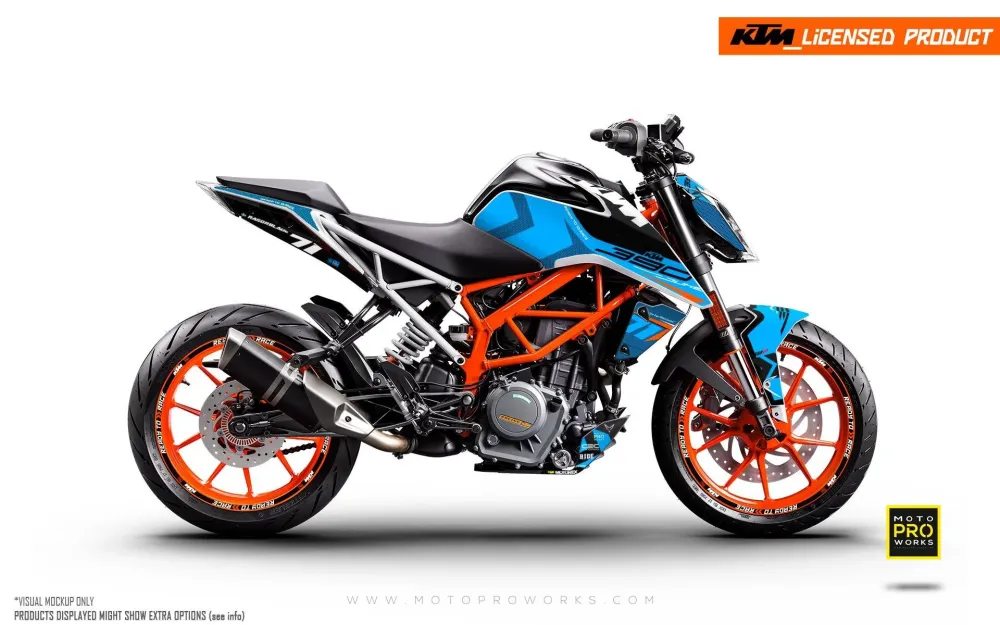 KTM 390 Duke GRAPHICS - "Rasorblade" (Blauw)