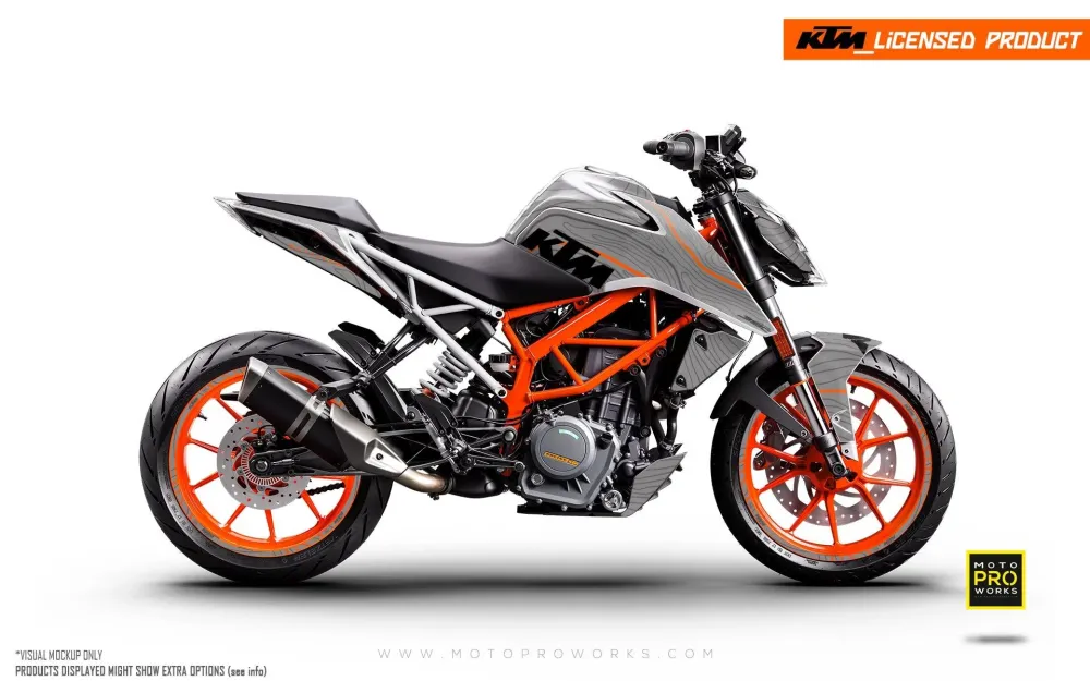 KTM 390 Duke GRAPHICS - "Topography" (Grijs/Oranje)