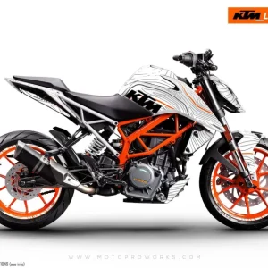 KTM 390 Duke GRAPHICS - "Topography" (Wit/Oranje)