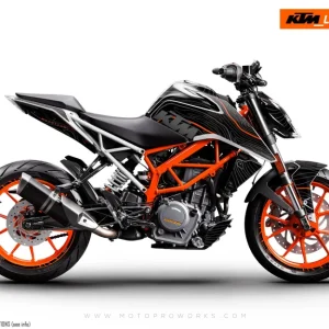 KTM 390 Duke GRAPHICS - "Topography" (Zwart/Oranje)