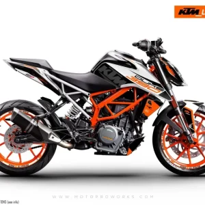 KTM 390 Duke GRAPHICS - "Torque" (Wit/Zwart/Oranje)